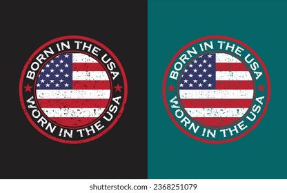 Vintage USA flag T-shirt design.This design especially create for usa people who love their flag.