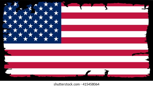 Vintage USA flag.Vector American flag.