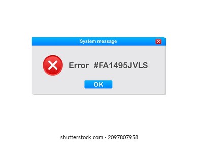 Vintage User Interface. Critical Error Warning Message. Vector stock illustration.