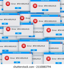 Vintage-Benutzeroberfläche. Warnmeldung für kritische Fehler Vektorgrafik.