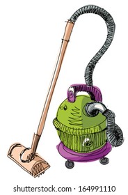 vintage vacuum cleaner - cartoon