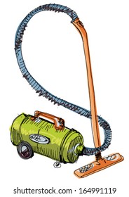 vintage vacuum cleaner - cartoon