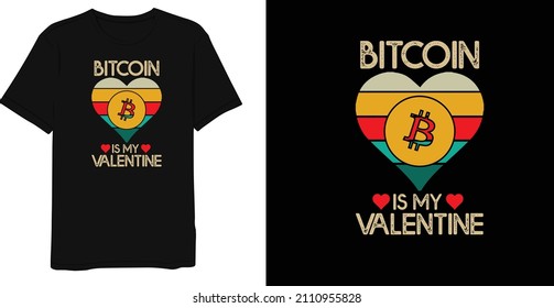 Vintage Valentine Bitcoin T-shirt Design 