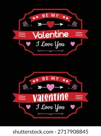 Pacote de design Vintage Valentine com corações bonitos e citações de amor no estilo retro dos anos 70.