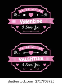 Pacote de design Vintage Valentine com corações bonitos e citações de amor no estilo retro dos anos 70.