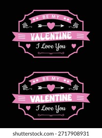 Pacote de design Vintage Valentine com corações bonitos e citações de amor no estilo retro dos anos 70.