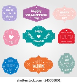Vintage valentine vector labels 