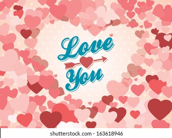 Vintage Valentine's Day Background With Hearts