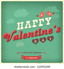Vintage valentine's day background with typography