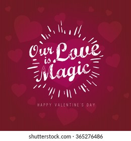 Vintage Valentines day background. Vector love hand drawn lettering for poster, card design.