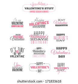 Vintage Valentine's day  design elements