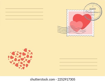 Valentine S Day Postage Stamp, For Postcard, Mail Envelope. Heart, With  Love, Retro, Vintage, Vector, Isolated Royalty Free SVG, Cliparts, Vectors,  and Stock Illustration. Image 137838542.