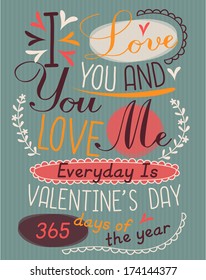 Vintage valentine's day poster 