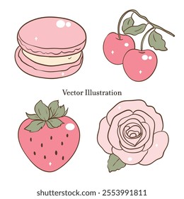 Vintage Valentine's Day Rose, Vector Illustration