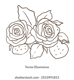 Vintage Valentine's Day Rose, Vector Illustration