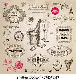 vintage Valentine's highly detailed design elements
