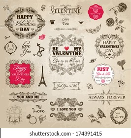 vintage Valentine's highly detailed design elements