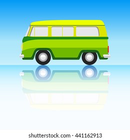 Vintage Van Icon. Classic Car Illustrator