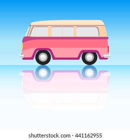 Vintage Van Icon. Classic Car Illustrator