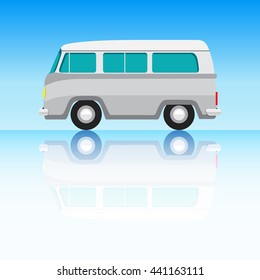 Vintage Van Icon. Classic Car Illustrator