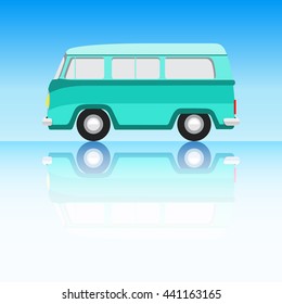 Vintage Van Icon. Classic Car Illustrator