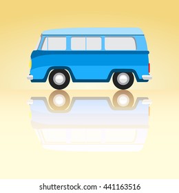 Vintage Van Icon. Classic Car Illustrator