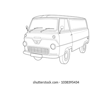 Vintage Van Line Drawing