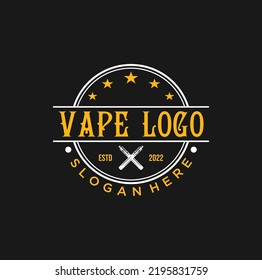 Vintage Vape Logo Design Vector