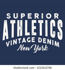 vintage varsity athletic typography vector illustration