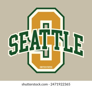 Antiguas varsity college tipografía estados unidos de américa eslogan texto impreso para camiseta gráfica camiseta o sudadera sudadera con capucha o pegatina póster - Vector