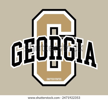 Vintage varsity college typography united states of america georgia state slogan text print for graphic tee t shirt or sweatshirt hoodie or sticker poster - Vector