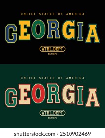 Vintage varsity college usa united states of america state athletic department slogan print for graphic tee t shirt or sweatshirt hoodie - Vector