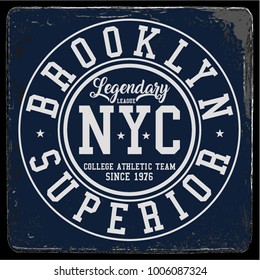 
Vintage Varsity graphics and Emblem with grunge background.