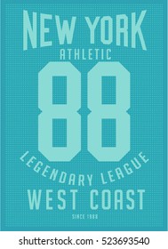 Vintage Varsity graphics and Emblem with grunge background.