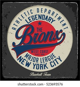 Vintage Varsity graphics and Emblem with grunge background.