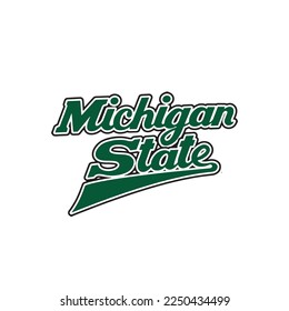 Vintage varsity  print with michigan state slogan for graphic tee t shirt or sweatshirt - Vector