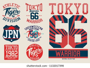 Vintage varsity vector graphics.