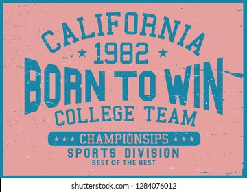 Vintage varsity vector graphics and grunge backgrounds.