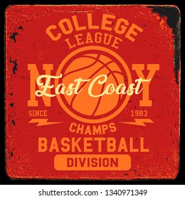 Vintage varsity vector graphics and grunge backgrounds.