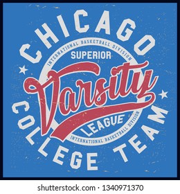 Vintage Varsity Vector Graphics And Grunge Backgrounds.