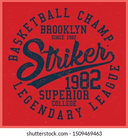 Vintage varsity vector graphics and grunge backgrounds.