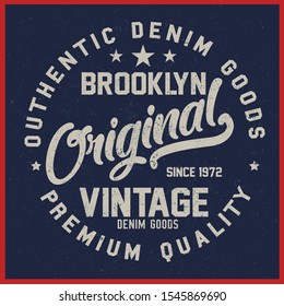 Vintage varsity vector graphics and grunge background.