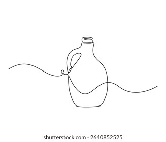 Vintage vase outline drawing illustration. one continuous line drawing of unique pottery.