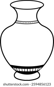 Vintage Vase Vector Art on White Background file