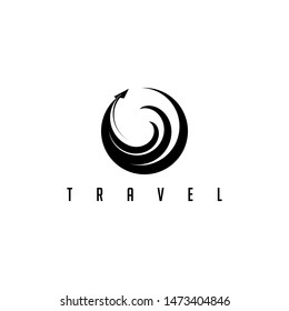 A vintage vector about travel that depicts airplanes emitting circular smoke.