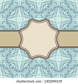 Vintage vector abstract flower frame with text place