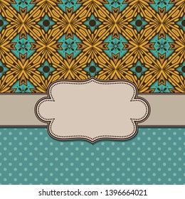 Vintage vector abstract flower frame with text place