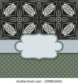 Vintage vector abstract flower frame with text place