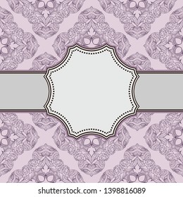 Vintage vector abstract flower frame with text place