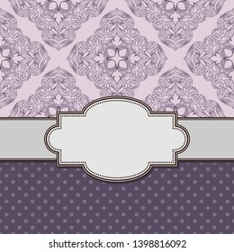 Vintage vector abstract flower frame with text place